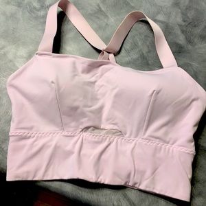 Athleta Light Pink Ribcage Sports Bra with Cups